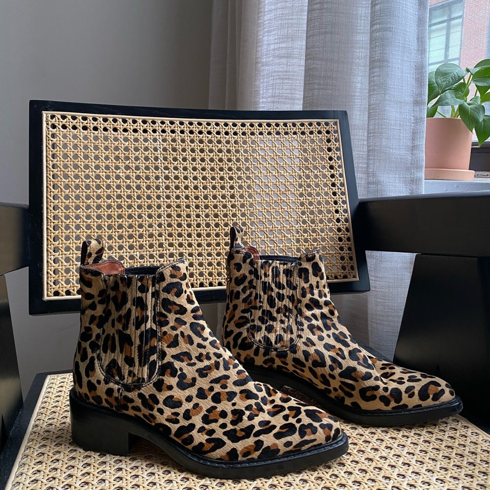 Coach Leopard Calf Hair Chelsea Boots